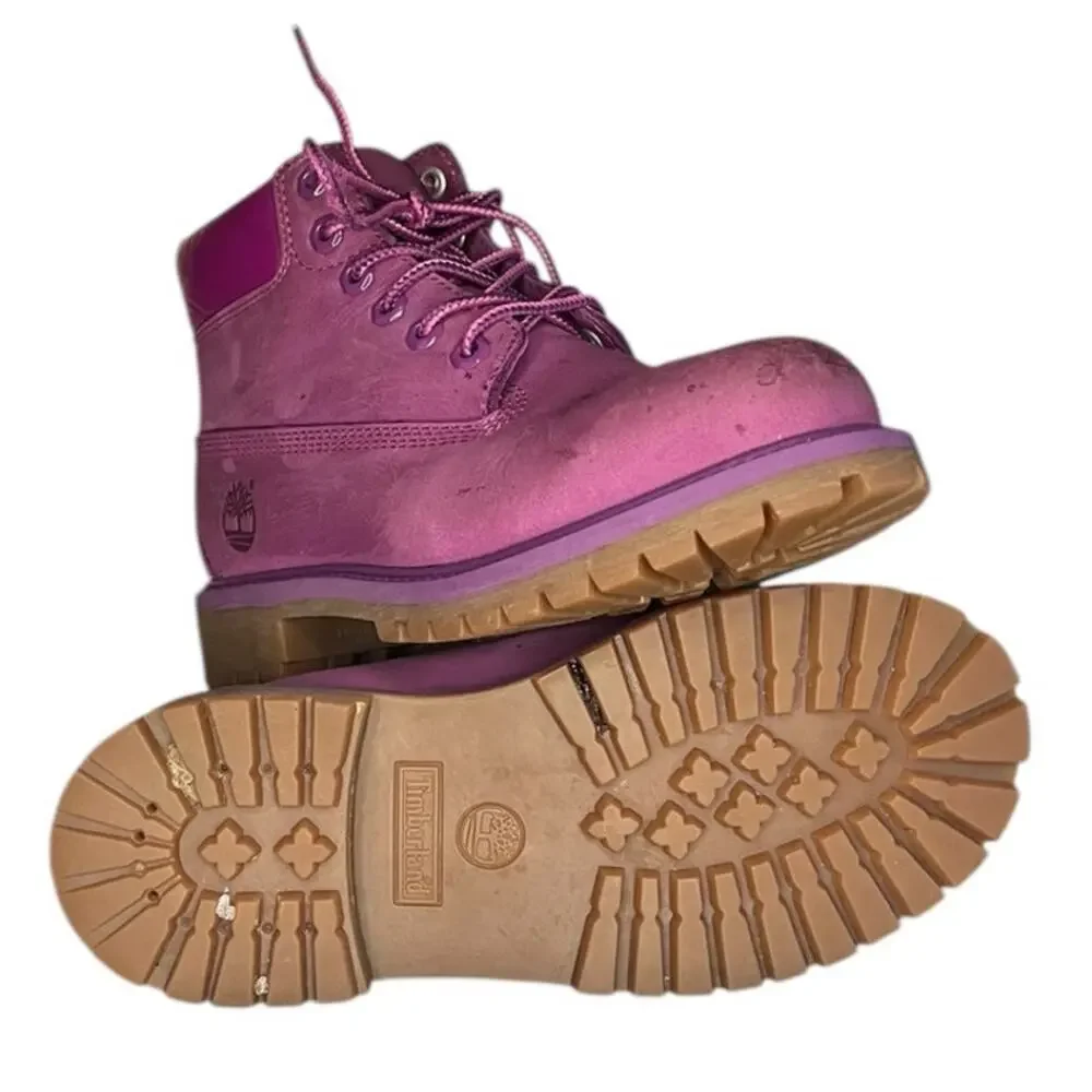 Timberland Girls Premium 6-Inch Combat Boots Prism Pink Size 1